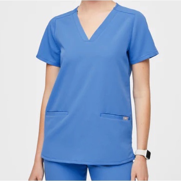 Figs Tops Figs Women Capri Blue Technical Scrub Top Poshmark
